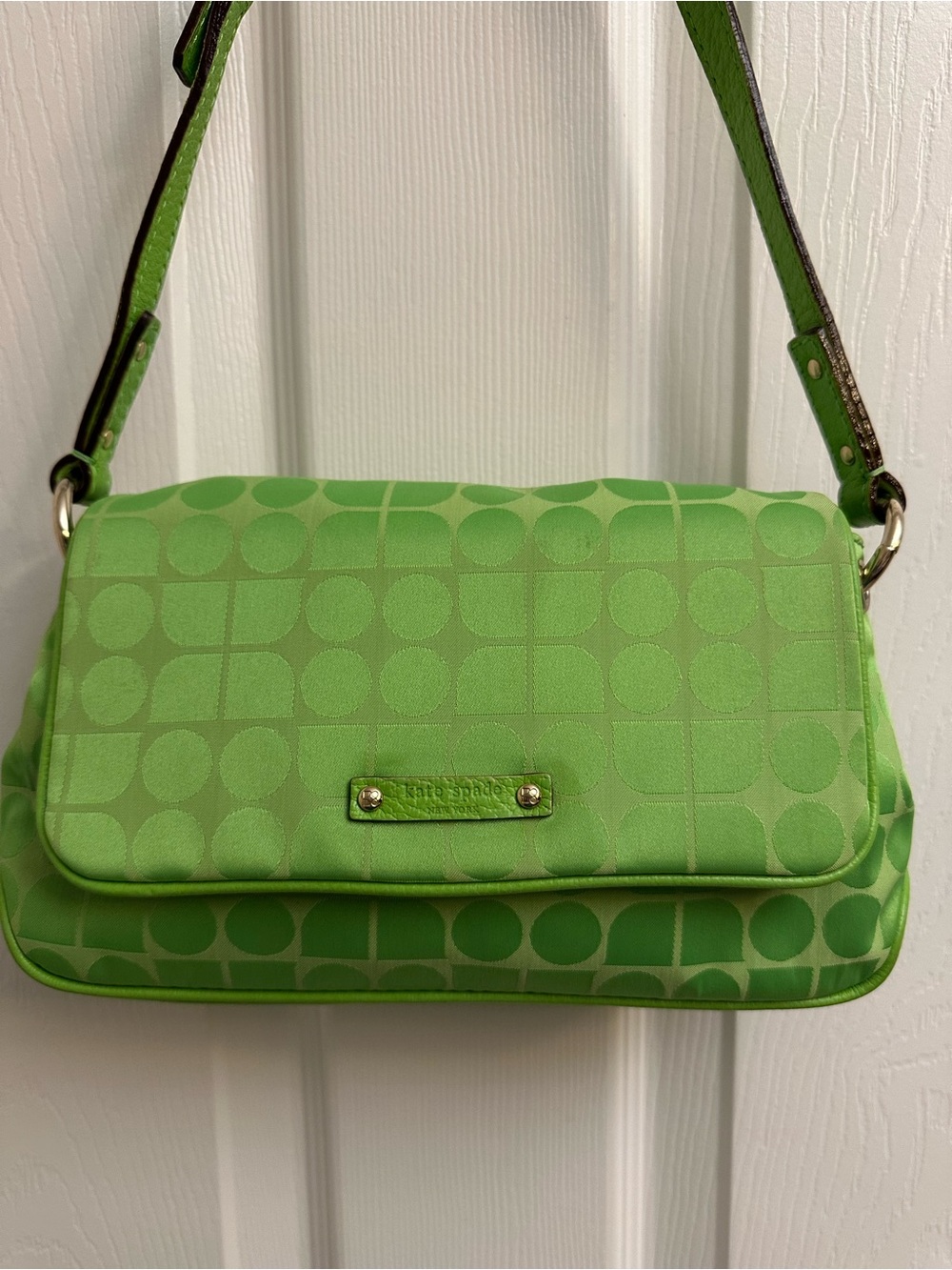 kate spade Lime Green Patterned Shoulder Bag